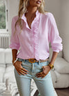 Striped Long Sleeve Shirt Fashion Ruffle Design Button Up To