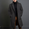 Men's Mid-length Trench Coat Fall Winter Slim Pockets Single