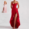 Women's Backless Ruffles Irregular Dress Summer Fashion Even