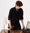 Men's Casual Cashew Flower Fake Two Black Shirts | Buy Onlin