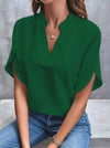 Summer Short-sleeved Chiffon Shirt New V-neck Shirt Women's