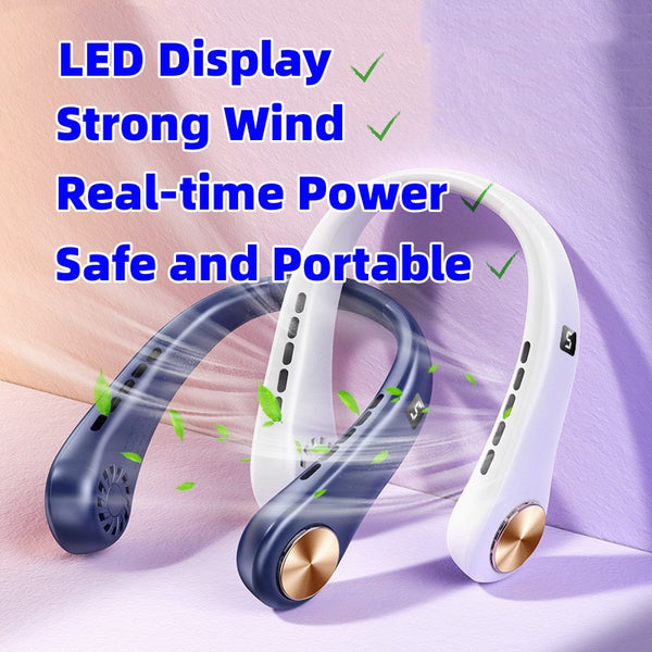 New Mini Neck Fan Portable Bladeless Hanging Neck Rechargeab