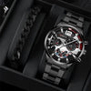 2pcs Men's New Popular Steel Strip Fashion Business Three Ey