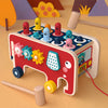 Montessori Toddlers Kids Wooden Pounding Bench Animal Bus To