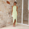 Ins Halter Split Long Dress Summer Slim Fit Backless Dresses