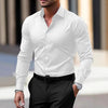 Men's Shirt Business Button Down Shirt Summer Solid Color Lo