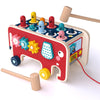 Montessori Toddlers Kids Wooden Pounding Bench Animal Bus To