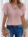 Summer Hollow Out Short-sleeved T-shirt Fashion Ethnic Style