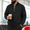 Men's Stand-Up Collar Sporty-Casual Zip-Up Long-Sleeve Jacke