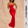 Slim Tube Top Long Dress Sexy Fashion Bandeau Backless Party