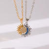 2pcs Necklace Sun And Moon Magnetic Pendant Clavicle Chain N