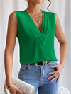 Multi-layer V-neck Solid-color Vest Womens Top | Buy Online