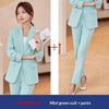 2pcs Casual Suit Lapel Button-down Blazer Jacket And Straigh