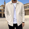 New Solid-color Pocketed Zip-up Long-sleeve Jacket Coat | Bu