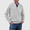 Men's Stand Collar Zipper Sweater Winter Fashion Solid Color