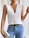 Multi-layer V-neck Solid-color Vest Womens Top | Buy Online