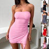 Y2K Tube-top Split Dress Summer Ins Fashion Backless Short D