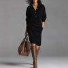 Long-sleeved Sweater Dress Fashion Warm Stand-up Collar V-ne