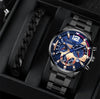 2pcs Men's New Popular Steel Strip Fashion Business Three Ey