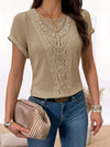 Summer Hollow Out Short-sleeved T-shirt Fashion Ethnic Style