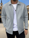 New Solid-color Pocketed Zip-up Long-sleeve Jacket Coat | Bu