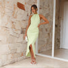Ins Halter Split Long Dress Summer Slim Fit Backless Dresses