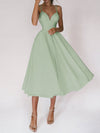 Sexy V-neck Suspender Dress Summer Fashion A-Line Long Dress