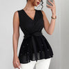 Women's New Lace-Up Beaded V-Neck Sleeveless Tank Top | Buy