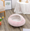 2 In 1 Dog And Cat Bed Pet Winter Bed Round Plush Warm Bed H