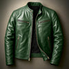 Mens PU Leather Motorcycle Jacket With A Stand-Up Collar | B