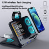 15W Wireless Chargers Stand 5 In1 LED Digital Alarm Clock Fa