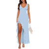 V-neck Hemline Dress Sleeveless Womens Clothing With A Lette