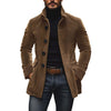 Men's Jacket Winter Stand Collar Button-up Coat Casual Blaze