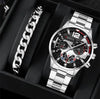 2pcs Men's New Popular Steel Strip Fashion Business Three Ey