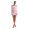 Women's Spring Summer Knitted Dress Elegant Party Boat Neck