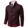 Thickened Plaid Print Jacket Cardigan Fashion Slim Fit Zippe