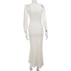 One-shoulder Ribbon Long Dress Ins Fashion Slim Sleeveless D