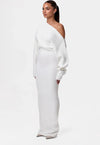 Ins Slim Long Sleeve Knitted Dress Evening Party Sexy Off-sh