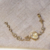 Retro Heart-shaped Bracelet Watch With A Golden Bow And Flow
