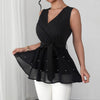 Women's New Lace-Up Beaded V-Neck Sleeveless Tank Top | Buy