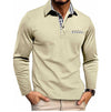 Casual Plaid Splicing Lapel Polo Shirt Fashion Solid Color L