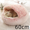 2 In 1 Dog And Cat Bed Pet Winter Bed Round Plush Warm Bed H