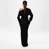 Ins Slim Long Sleeve Knitted Dress Evening Party Sexy Off-sh