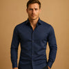 Men's Shirt Business Button Down Shirt Summer Solid Color Lo