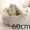 2 In 1 Dog And Cat Bed Pet Winter Bed Round Plush Warm Bed H