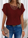 Summer Hollow Out Short-sleeved T-shirt Fashion Ethnic Style
