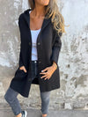 Casual Hooded Single-Breasted Cardigan Fashion Loose Solid C