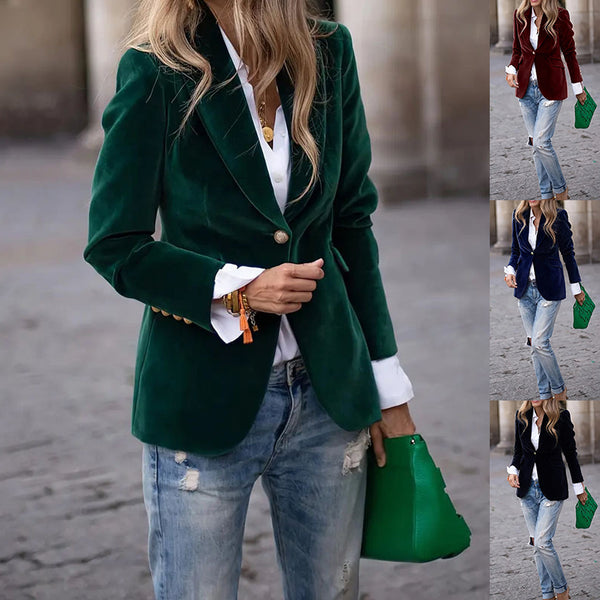 Velvet Lapel Casual Suit Business Fashion Slim Single-breast