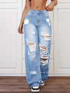 Trendy Washed Ripped Straight Jeans For Women | Buy Online B