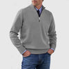 Men's Stand Collar Zipper Sweater Winter Fashion Solid Color